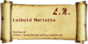 Leibold Marietta névjegykártya